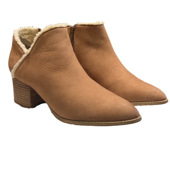 Seychelles Ankle Boots Sherpa Lined Suede Faux-Fur Lined Pointed Booties SZ 9 - Picture 1 of 11